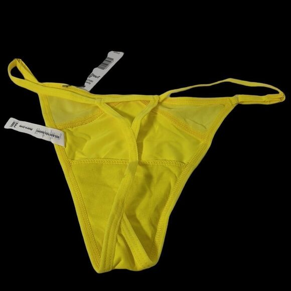 NWT BootayBag Yellow Partial Lace Thong Underwear - Small - Picture 3 of 4